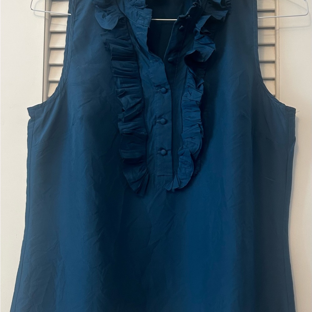 Kenar Silk Ruffle Collar Sleeveless Blouse Women’s Size Medium - Picture 4 of 8